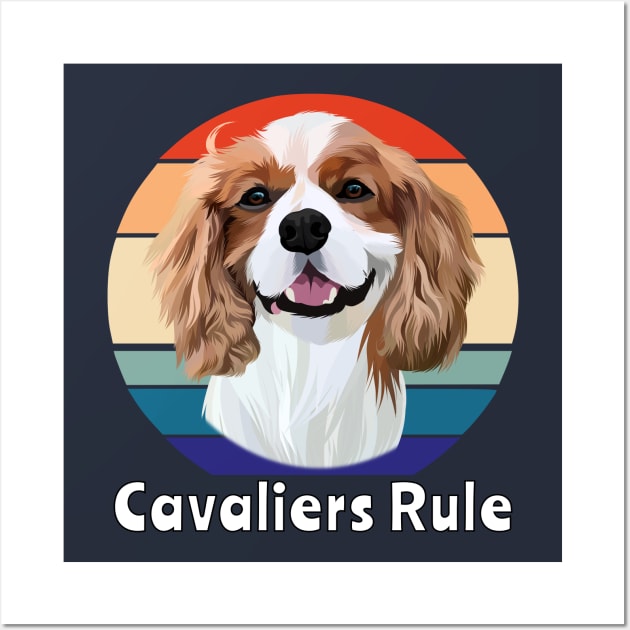 Retro Blenheim Cavalier King Charles Spaniel Gifts Wall Art by Cavalier Gifts